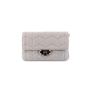 MICHAEL KORS Pearl Grey Large Quilted Clutch